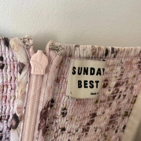 Aritzia Sunday Best Jackson  Dress Floral Mini Dress Size Large - Picture 7 of 8